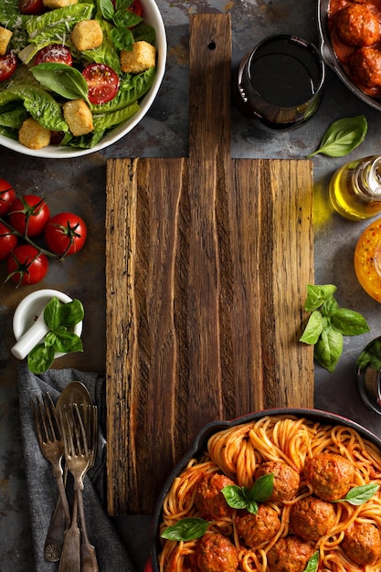 Assorted dishes on table